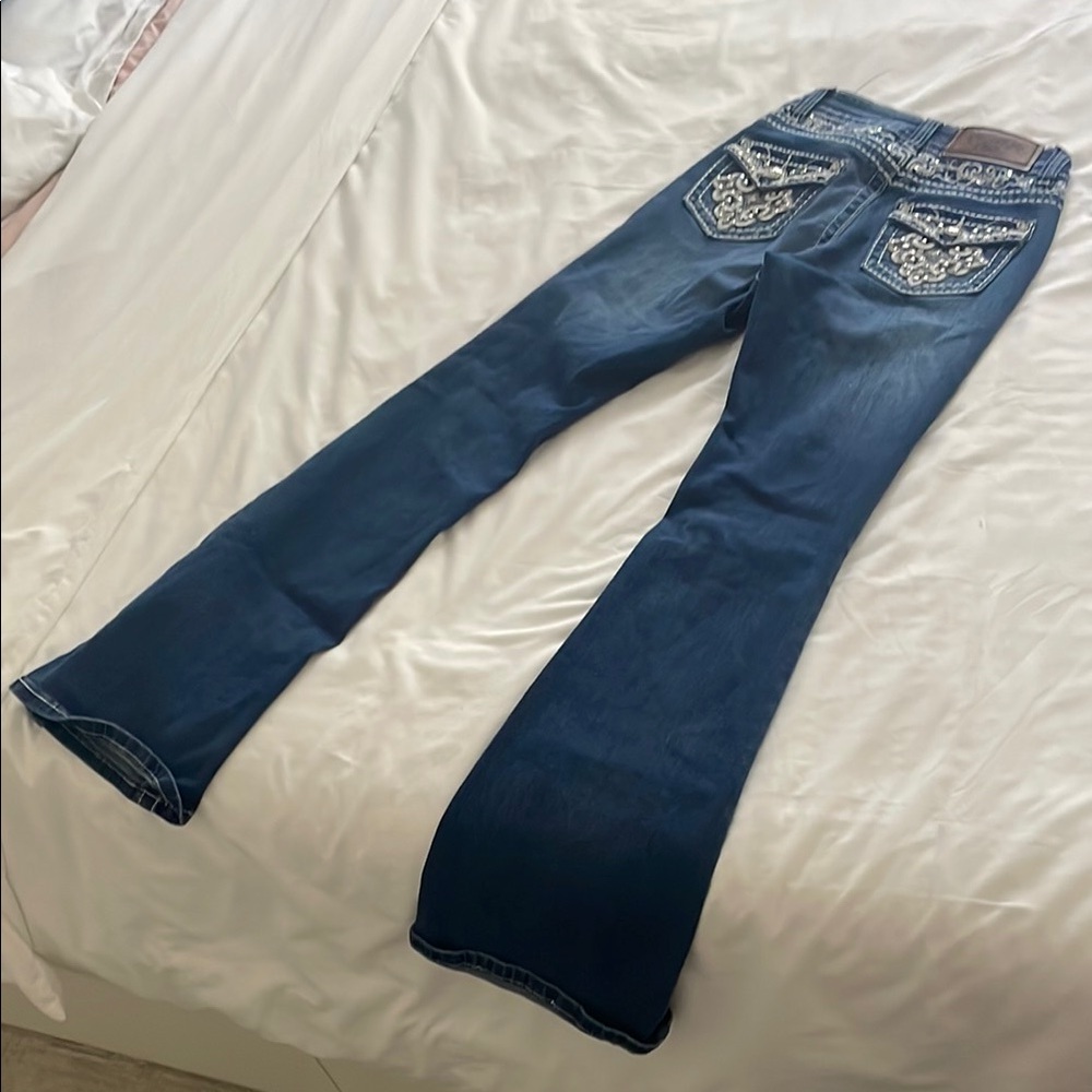 Blue Embellished Women's Jeans
